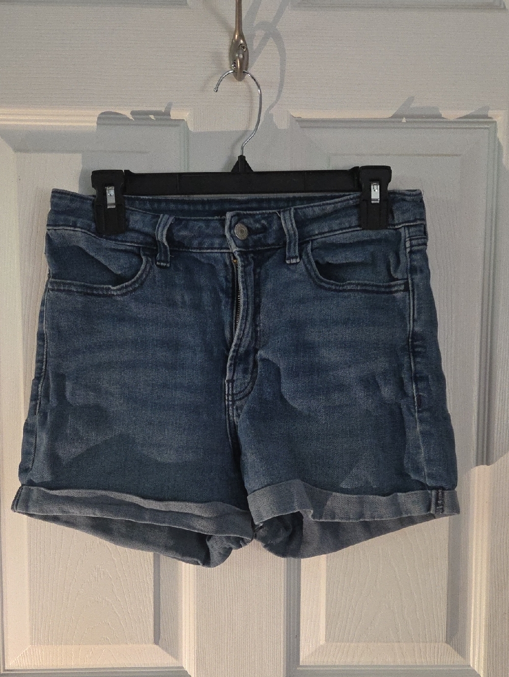Old Navy Folded Hem High Rise Denim Shorts in Blue Wash Size 8